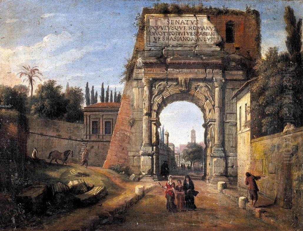 View of the Arch of Titus Oil Painting by (circle of) Wittel, Gaspar van (Vanvitelli)