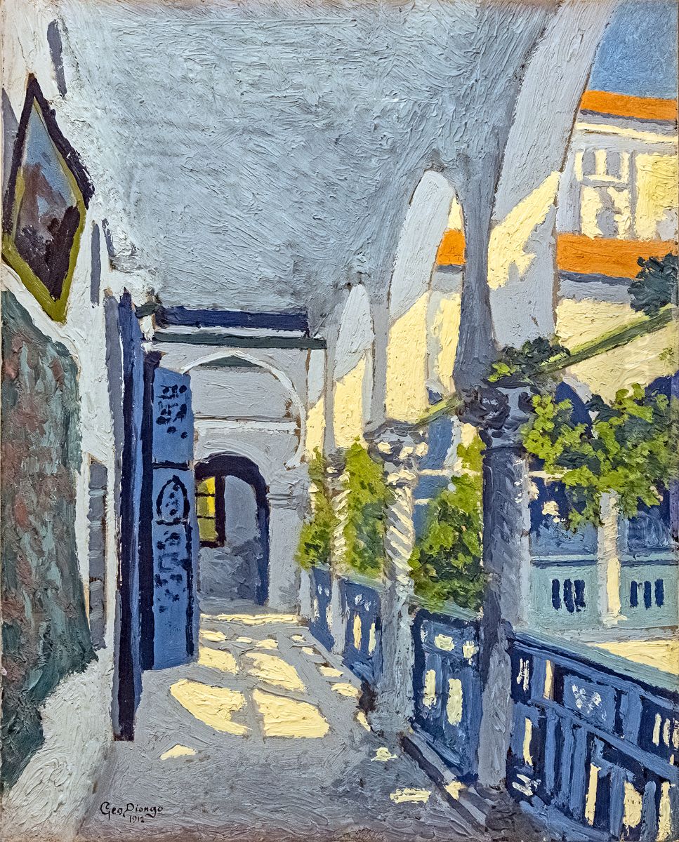 Gallery of a Moroccan riad Oil Painting by Georges Gaudion