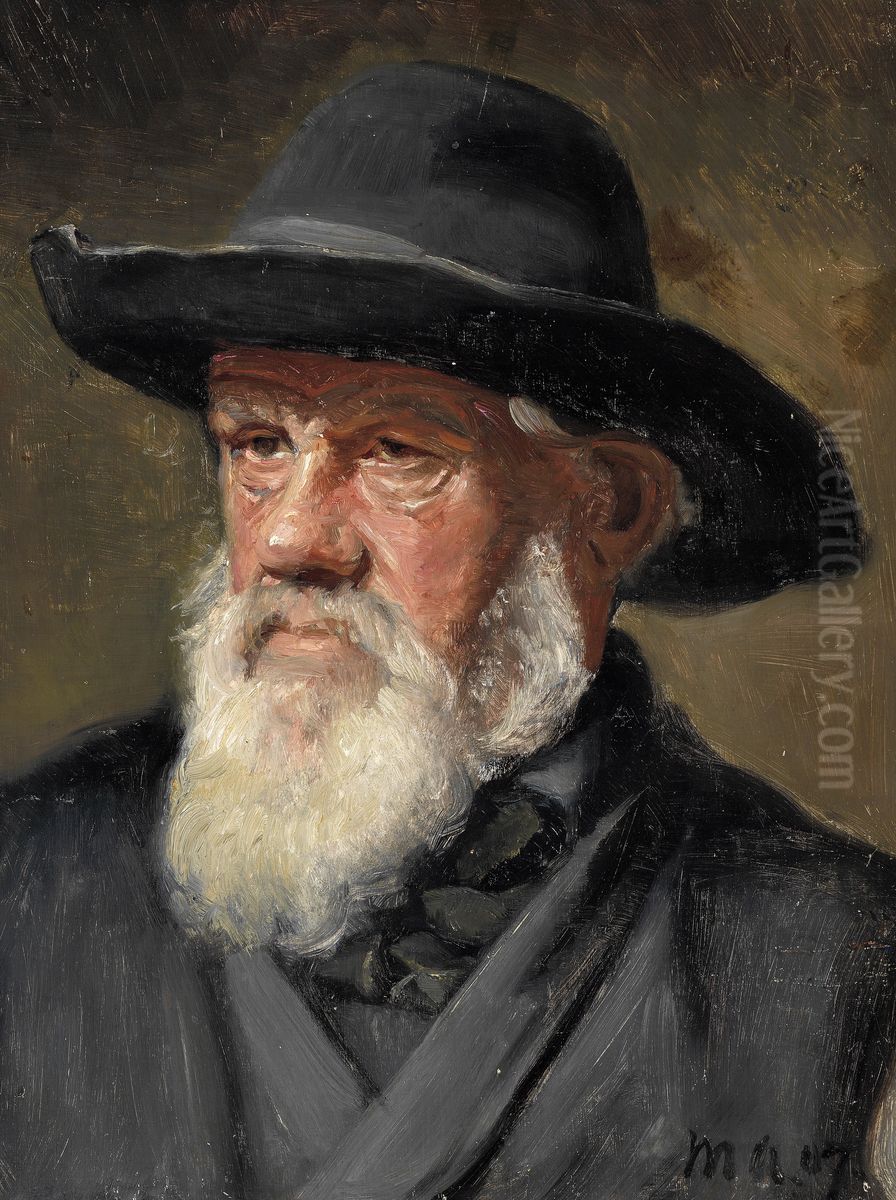 A fisherman from Skagen dressed in his Sunday best. Oil Painting by Michael Peter Ancher