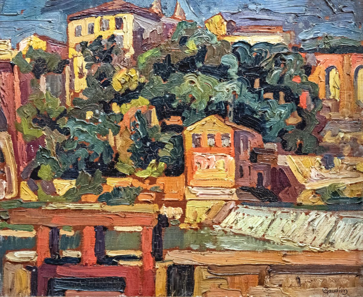 The mill and the Castagne in Rabastens Oil Painting by Georges Gaudion