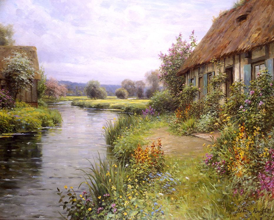 A Bend in the River Oil Painting by Louis Aston Knight