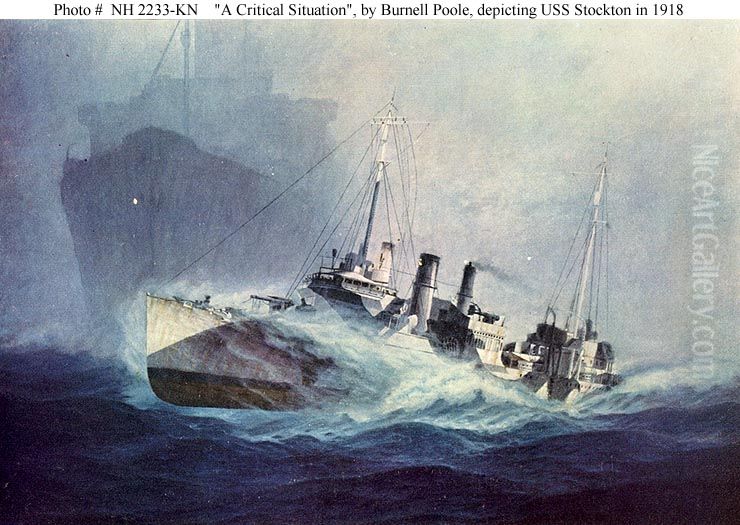 A Critical Situation Oil Painting by Burnell Poole