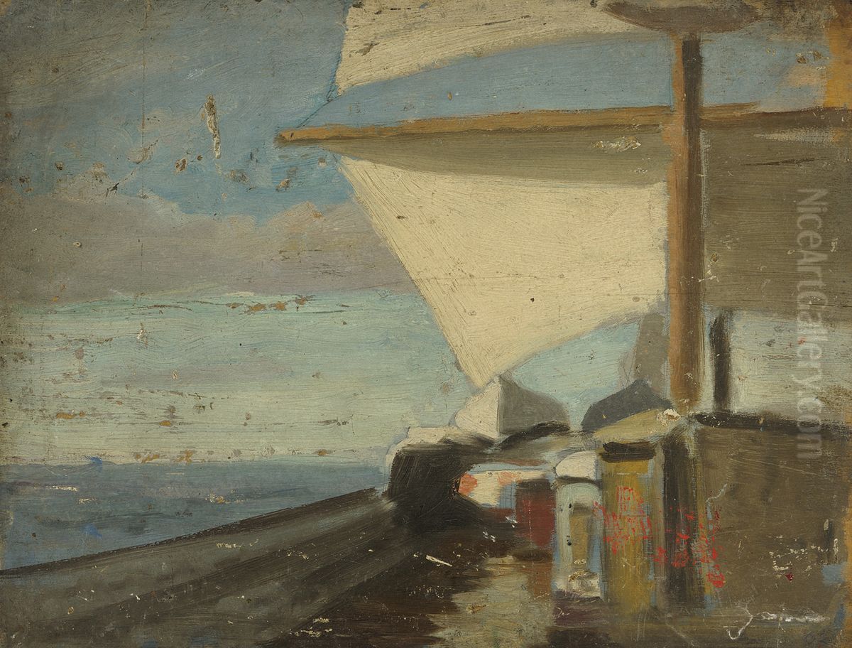 A deck scene. Oil Painting by John Everett