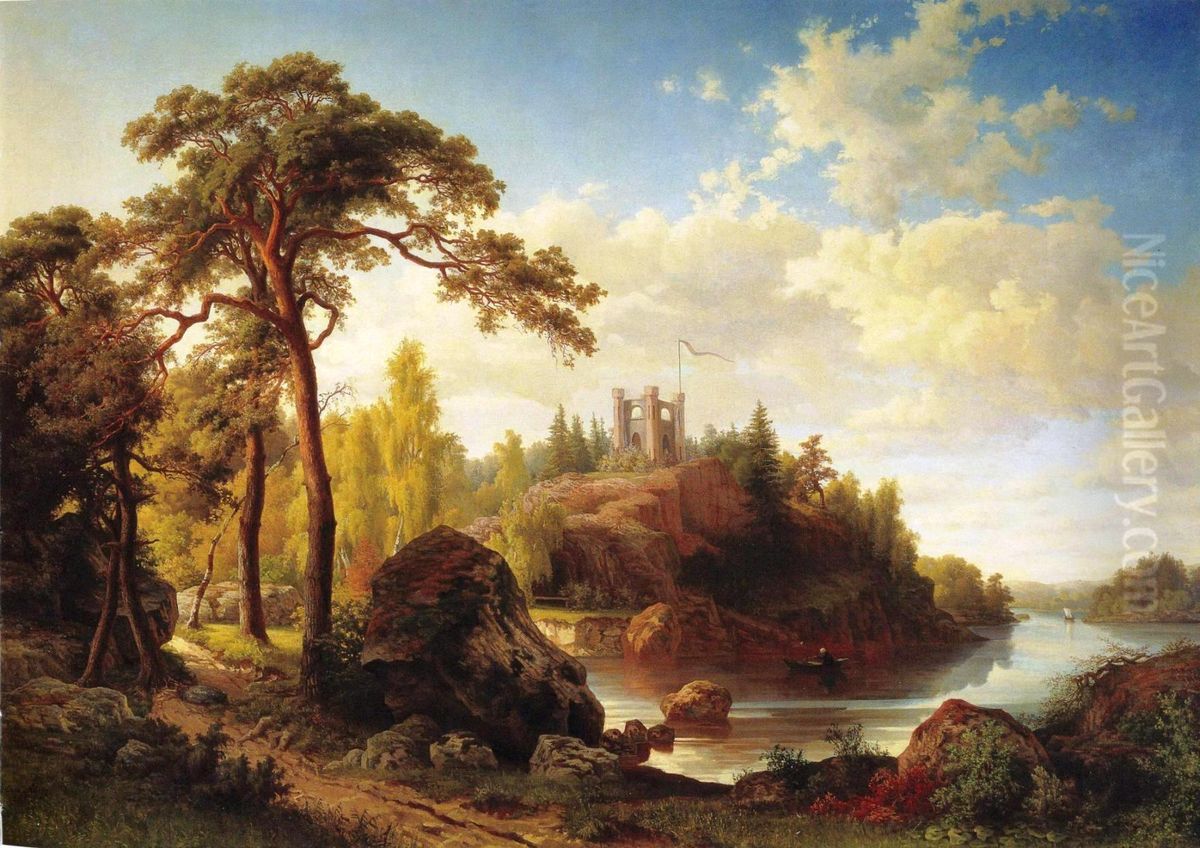 Monrepos Oil Painting by Victoria Aberg