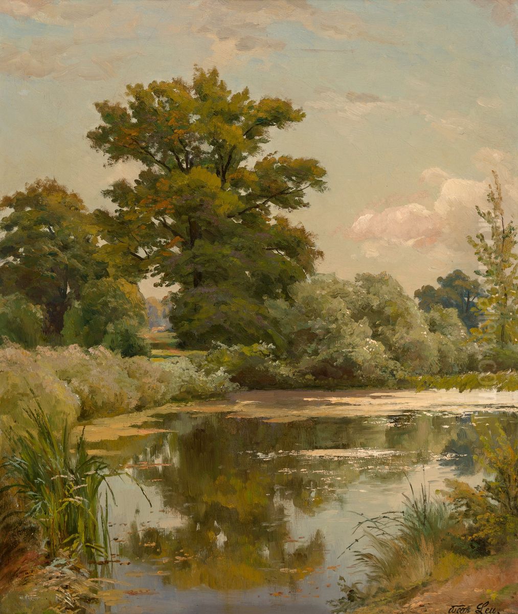 Am Teich Oil Painting by Oscar Leu