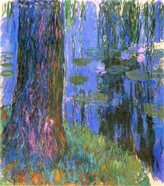 Weeping Willow and the Water-Lily Pond Oil Painting by Claude Oscar Monet