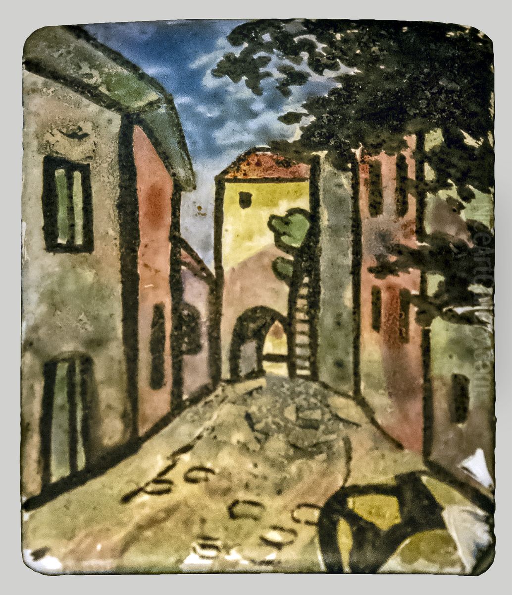 Village street Oil Painting by Georges Gaudion