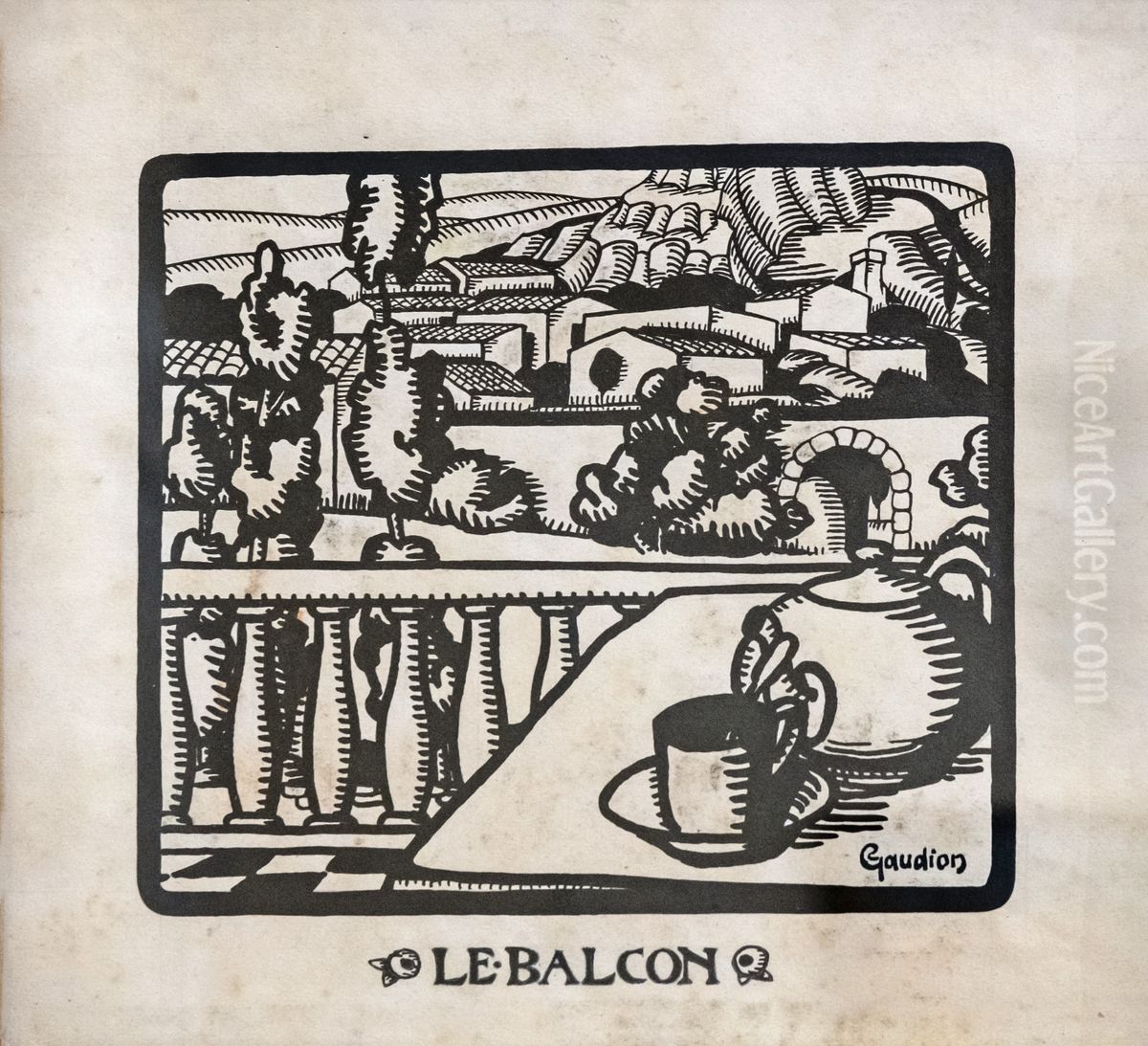 The balcony, Provencal landscape Oil Painting by Georges Gaudion