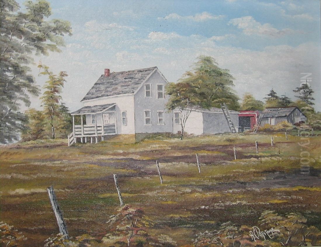 Farmhouse Oil Painting by Alfred C. Patstone
