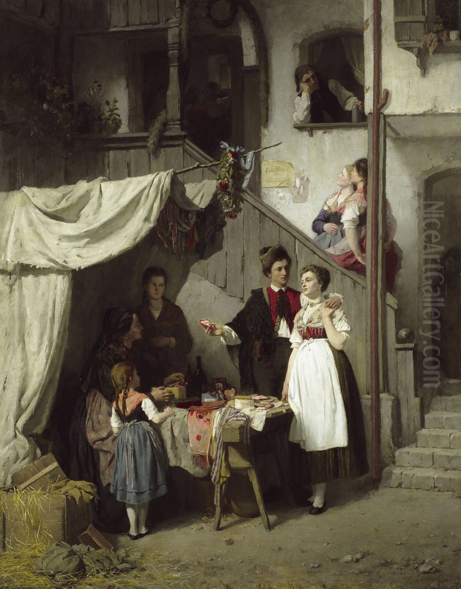 Kirchweihfest Oil Painting by Johann Sperl