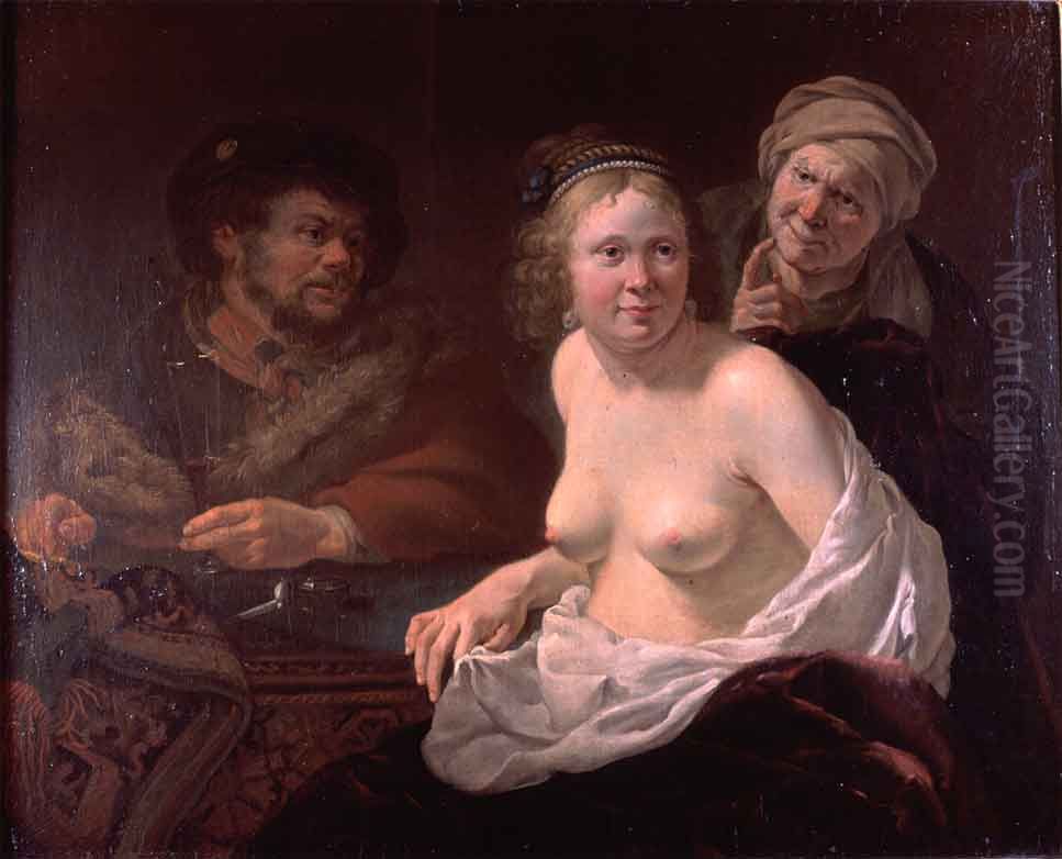 The procuress. Oil Painting by Jan Gerritsz van Bronckhorst