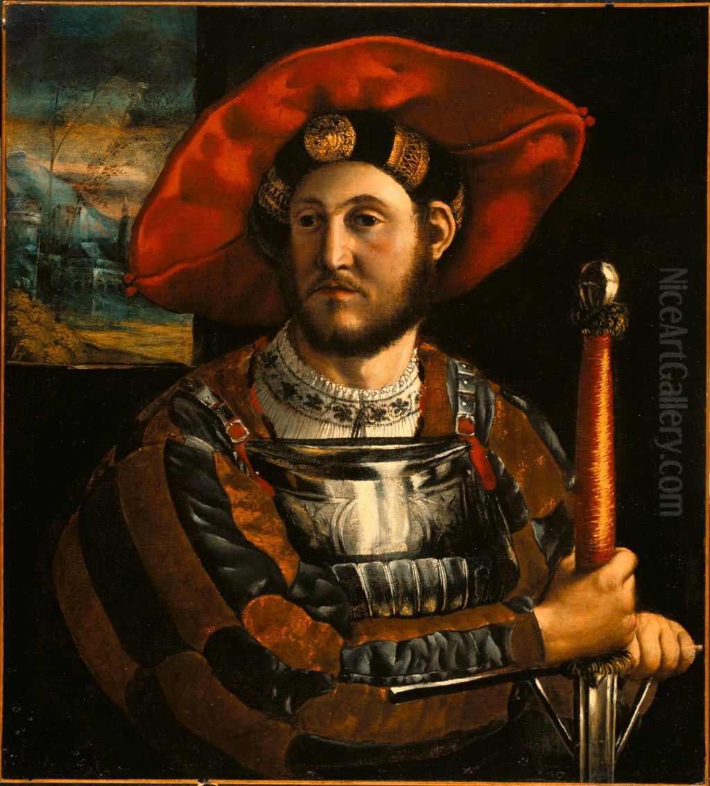 A Condottiere Oil Painting by Dosso Dossi