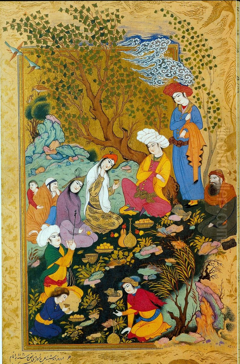 Convivial Party (2) Oil Painting by Reza Abbasi