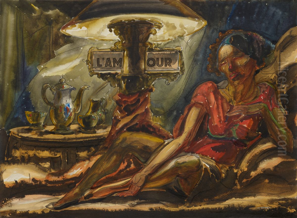 L'amour Oil Painting by Alfred Ost