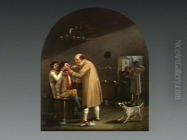 A country tooth drawer. Oil Painting by unknown