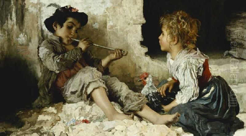 A fascinated listener Oil Painting by Adriano Bonifazi