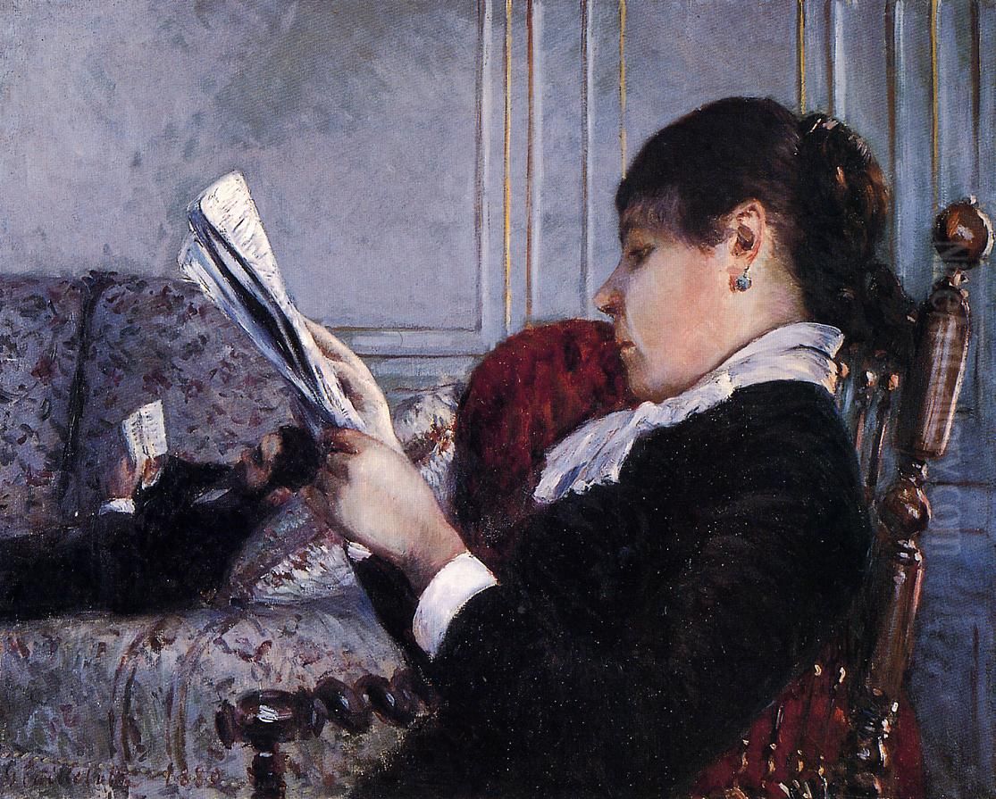 Interieur, femme lisant Oil Painting by Gustave Caillebotte