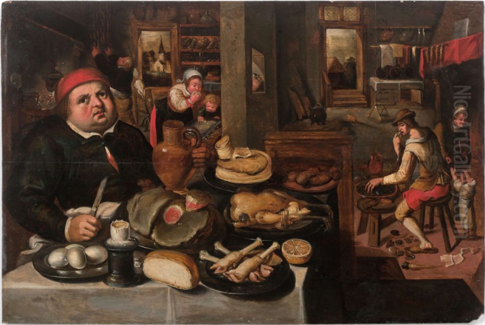 The Lean and the Fat Oil Painting by Hieronymous Francken II