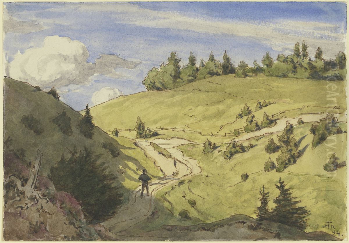 Schwarzwaldlandschaft Oil Painting by Hans Thoma