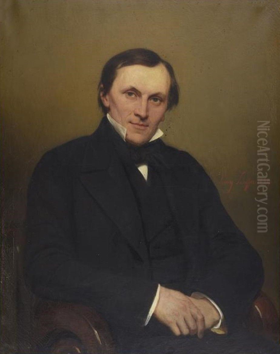 Portrait du docteur F. Churchill, inventeur des hypophosphites Oil Painting by Hendrik Scheffer