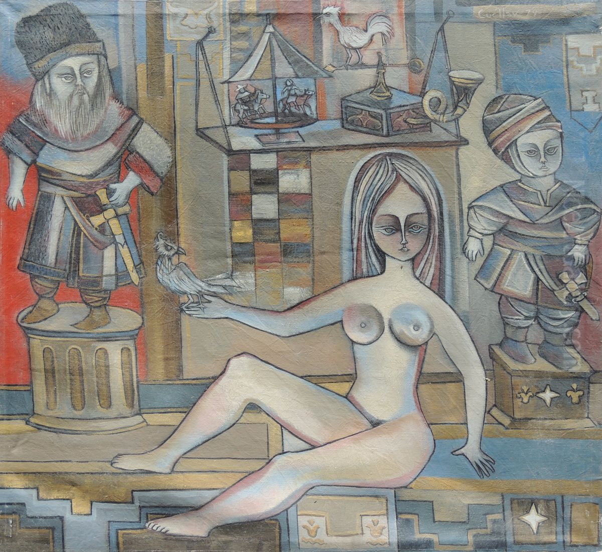 La Reina desnuda II Oil Painting by unknown