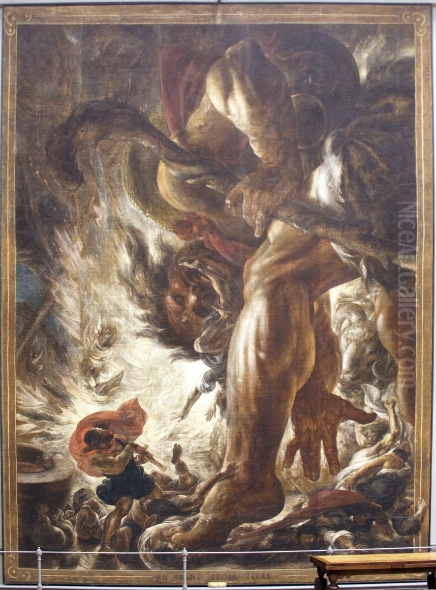 A Giant of the Earth Oil Painting by Antoine Wiertz