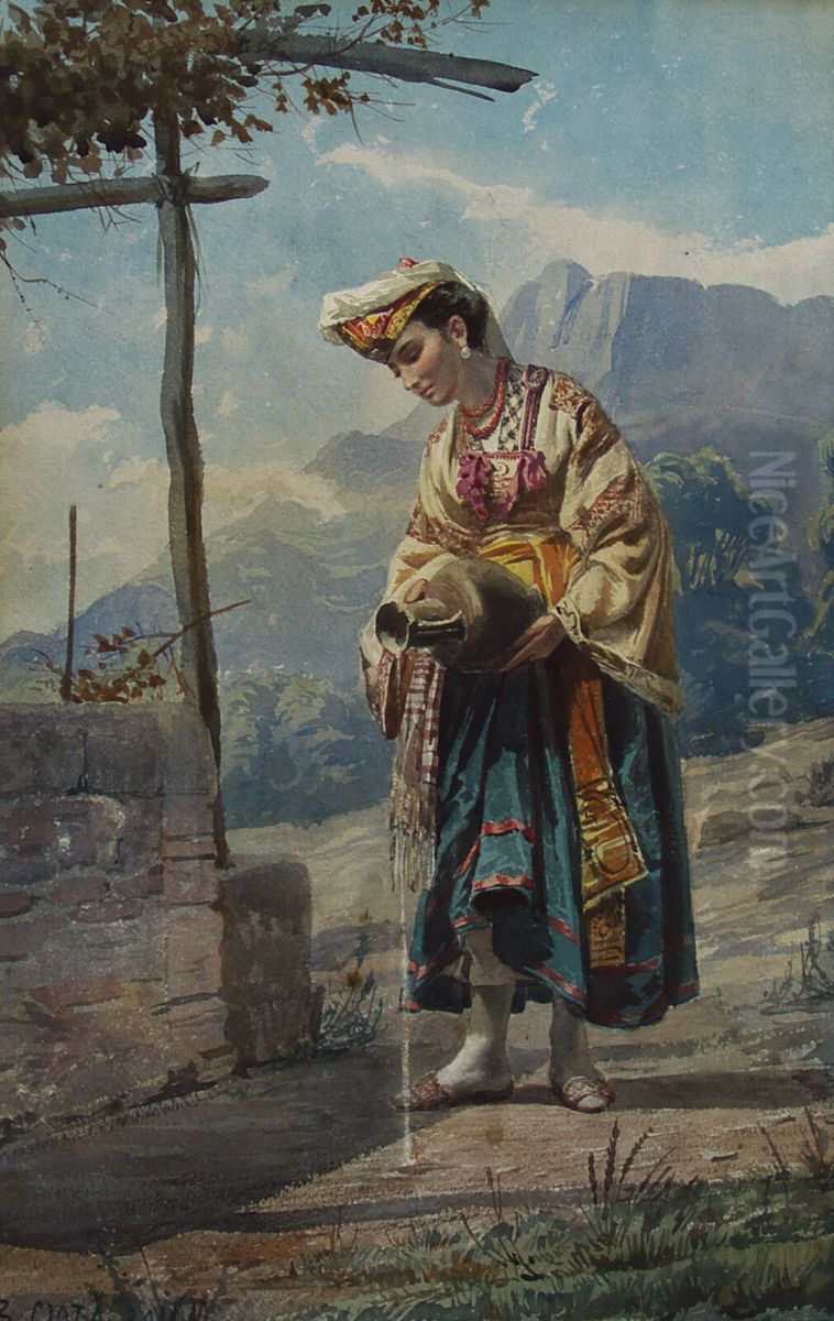 A girl Oil Painting by Belisario Gioja