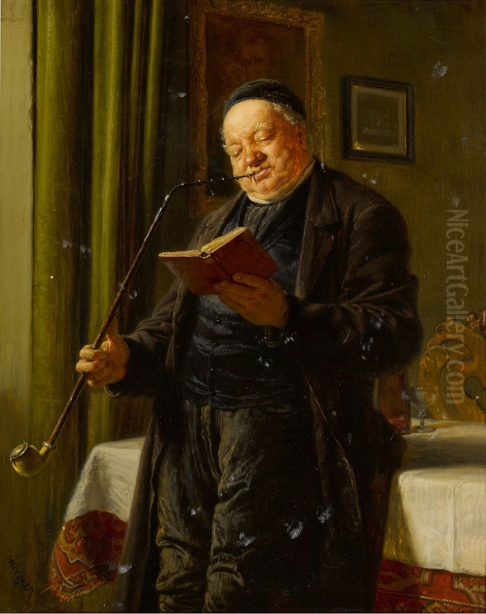 A good reading Oil Painting by Eduard Von Grutzner