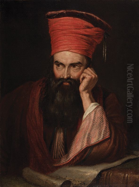 A Hebrew Scholar Oil Painting by unknown
