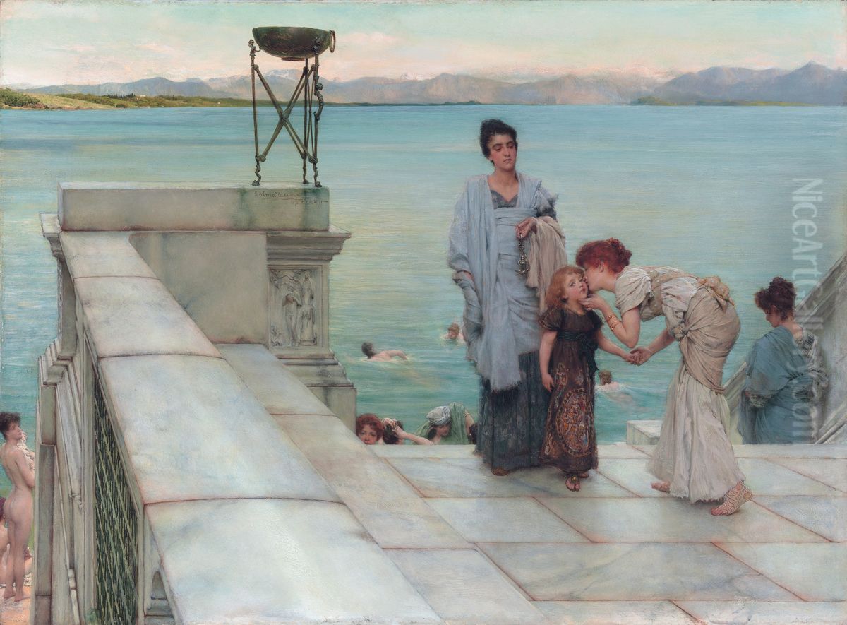 A kiss Oil Painting by Lawrence Alma-Tadema