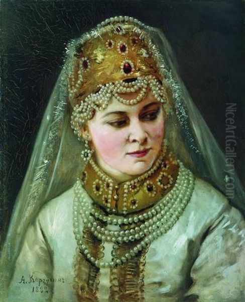 Bojar Woman Oil Painting by Alexei Korzukhin
