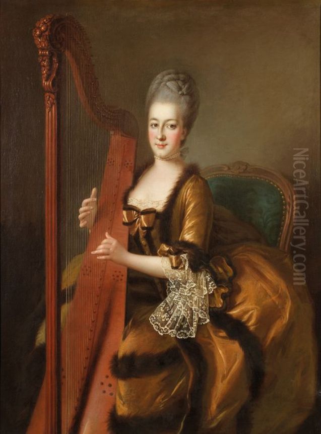 Portrait presume de Marie-Caroline d'Autriche Oil Painting by Marianne Loir