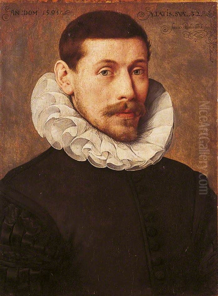 Portrait of a man aged 32 Oil Painting by Frans Pourbus the younger