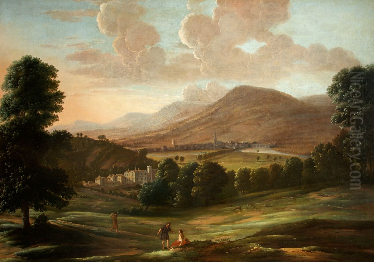 A Panorama of Monmouth with Troy House Oil Painting by Hendrick Danckerts