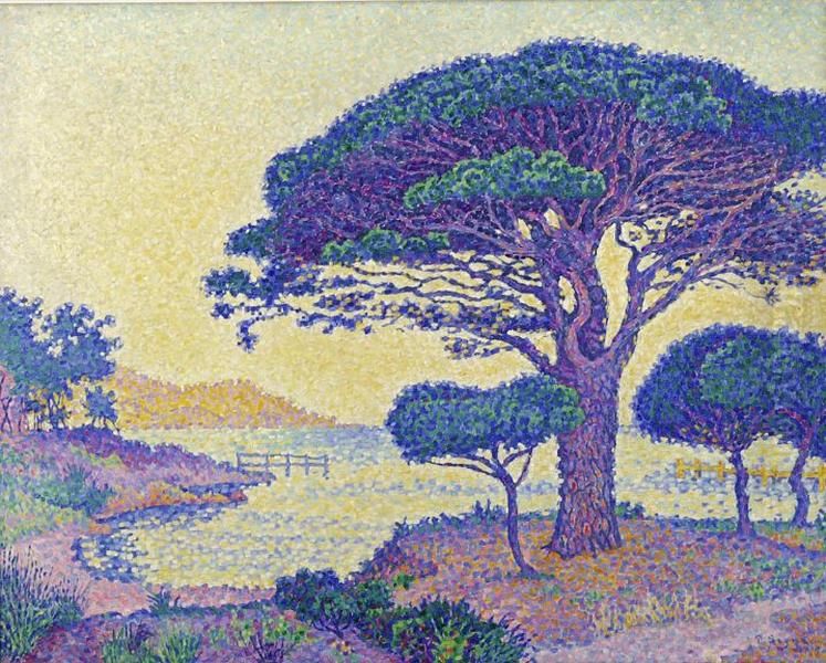 Saint-Tropez, les pins parasols aux Canoubiers Oil Painting by Paul Signac