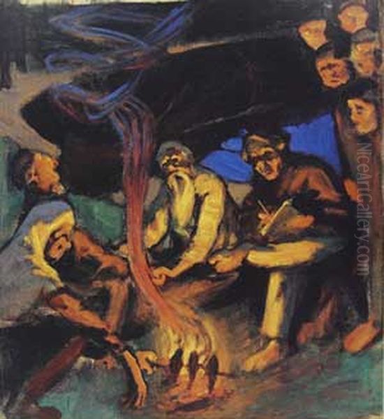 Lonnrot and the Oral Poets Oil Painting by Akseli Valdemar Gallen-Kallela