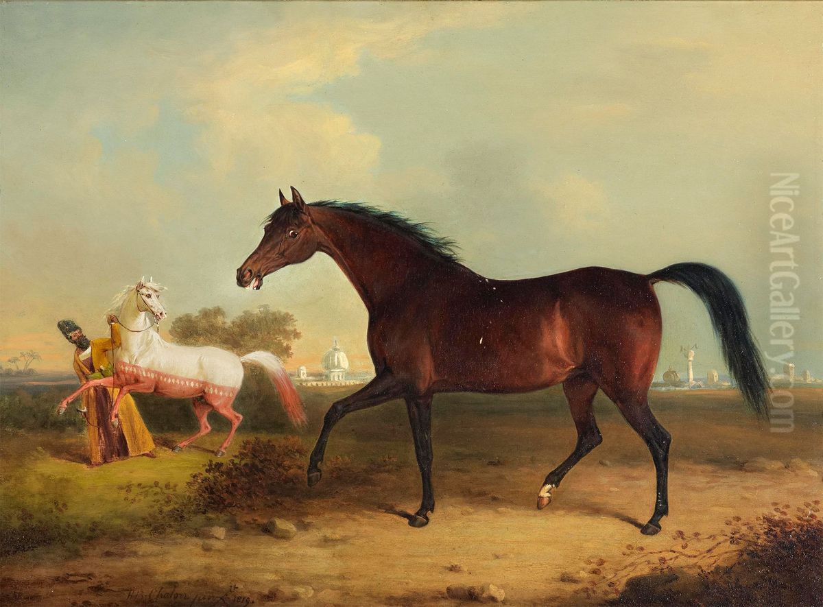 A Persian mare presented to H.R.H. the Prince Regent from His Majesty the King of Persia Oil Painting by Henry Bernard Chalon