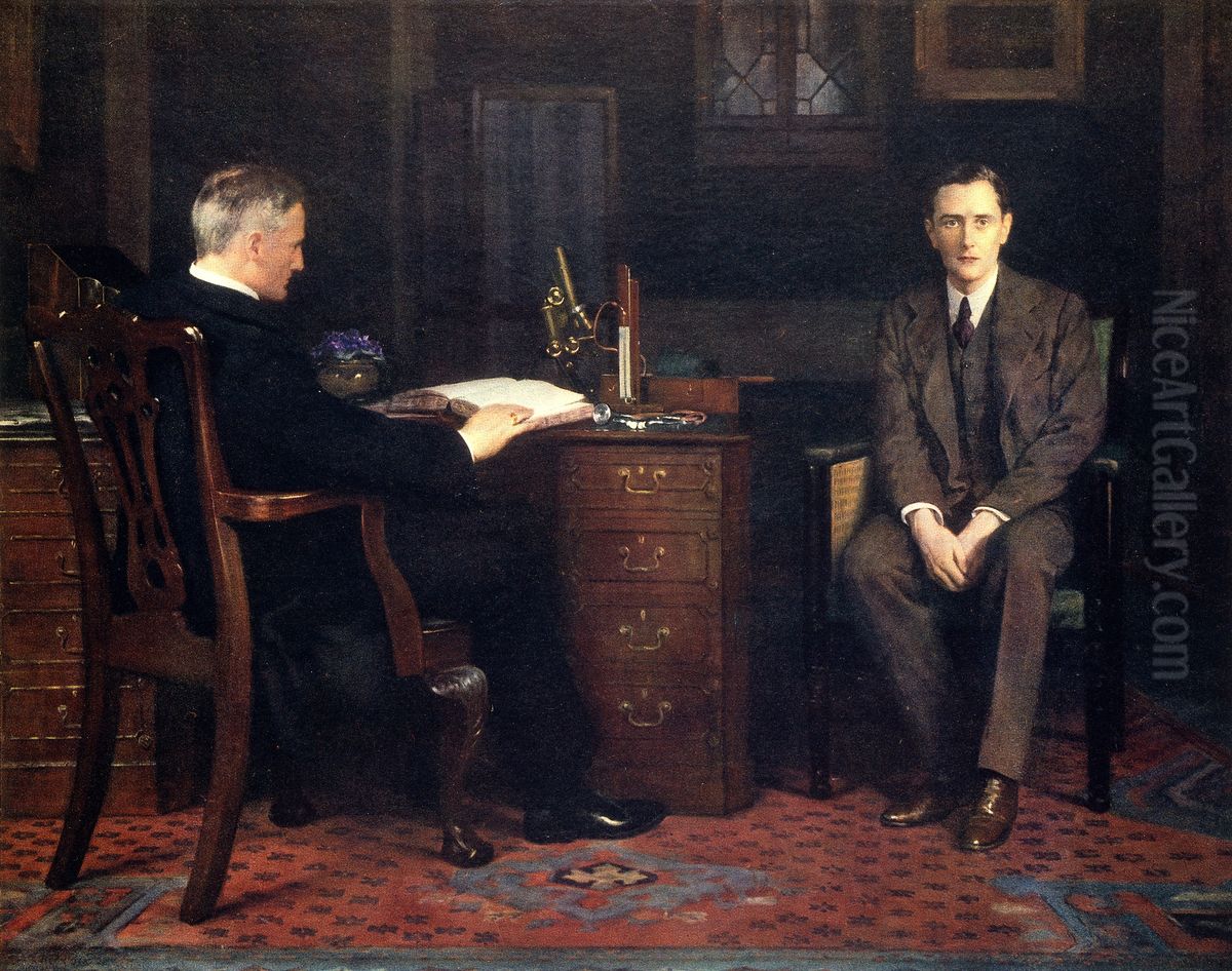 A physician telling a patient that he is going to die Oil Painting by Collier, John