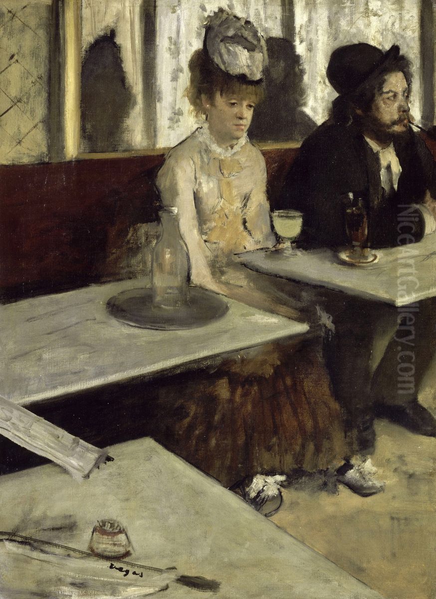 In a cafeorL'Absinthe. Oil Painting by Edgar Degas