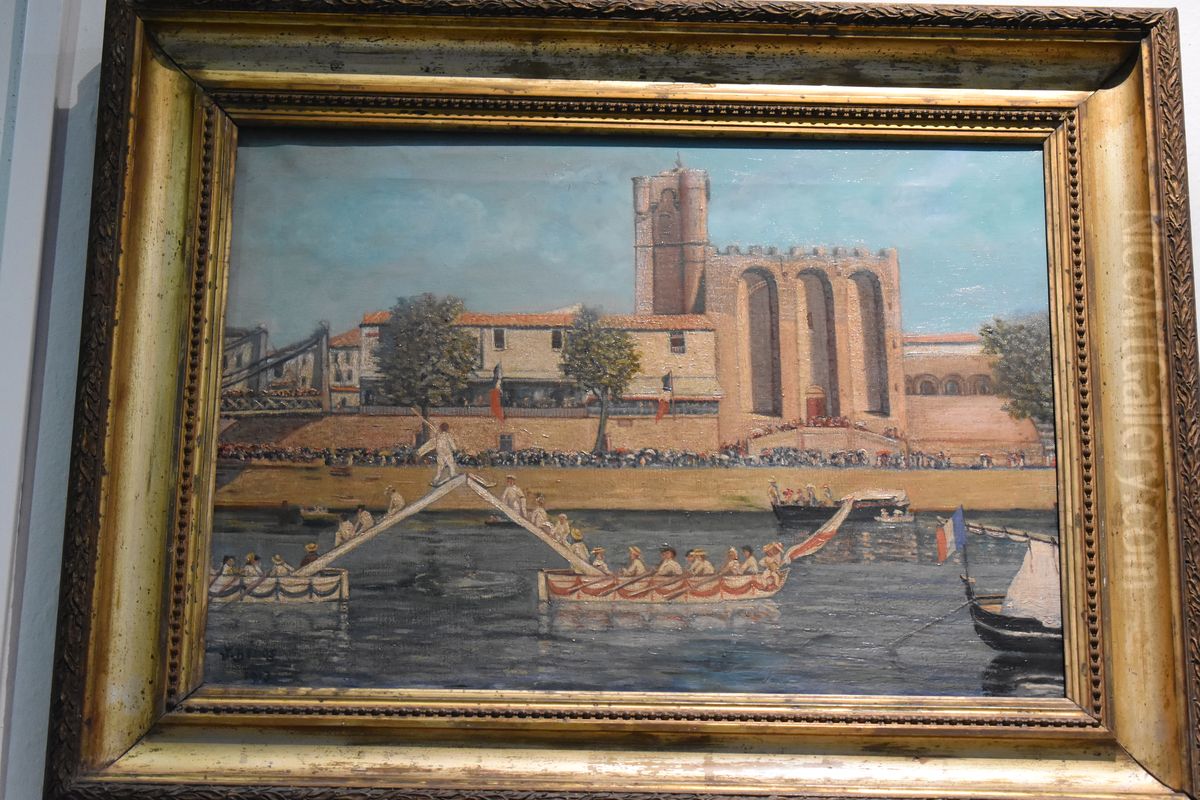 Joutes agathoises Oil Painting by Jean Bedos