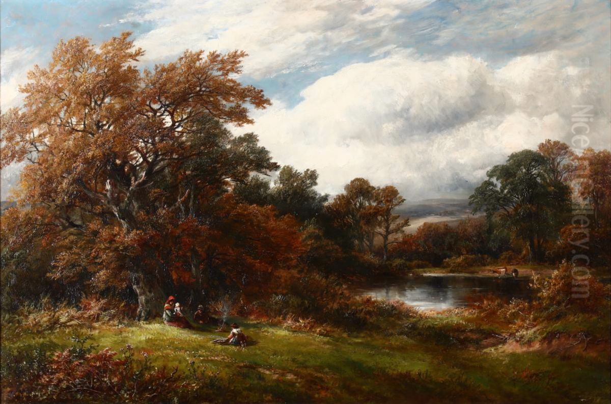 A Scene at Knowle Hills, Derbyshire Oil Painting by George Turner