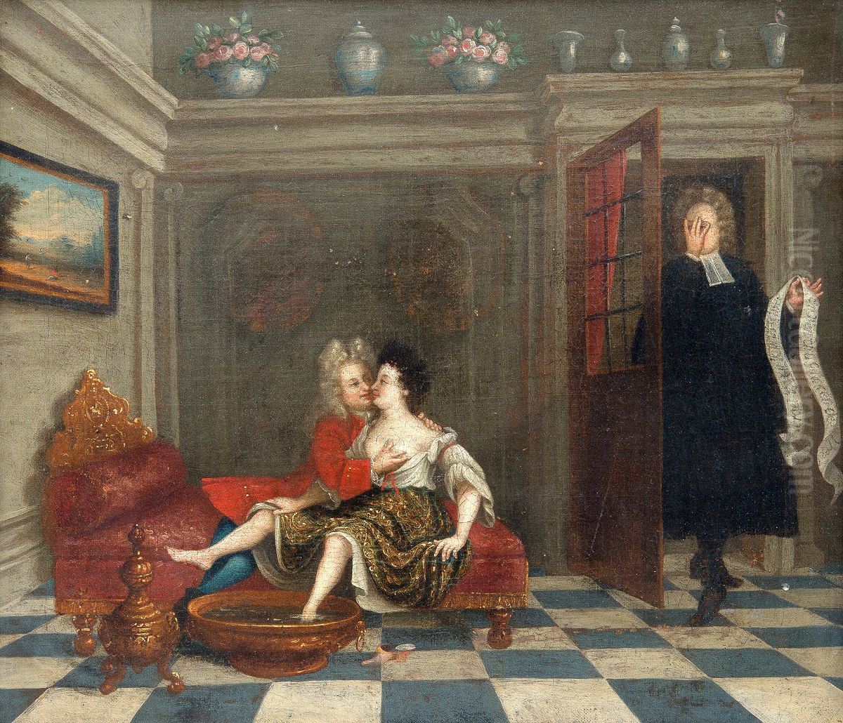 A secret moment. Oil Painting by unknown