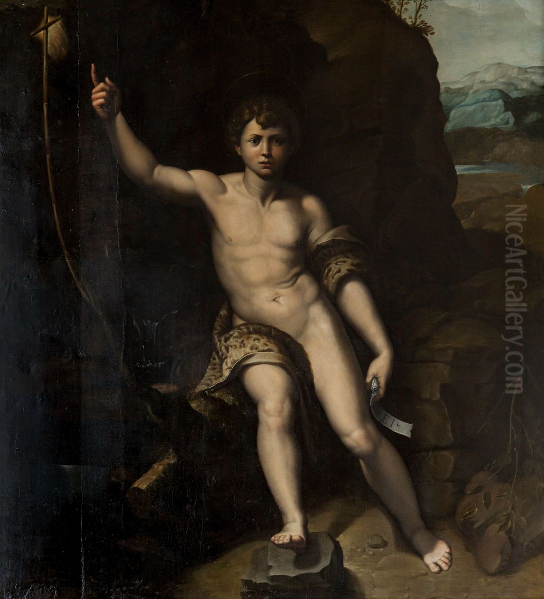 San Giovanni Battista nel deserto Oil Painting by Giulio Romano (Orbetto)