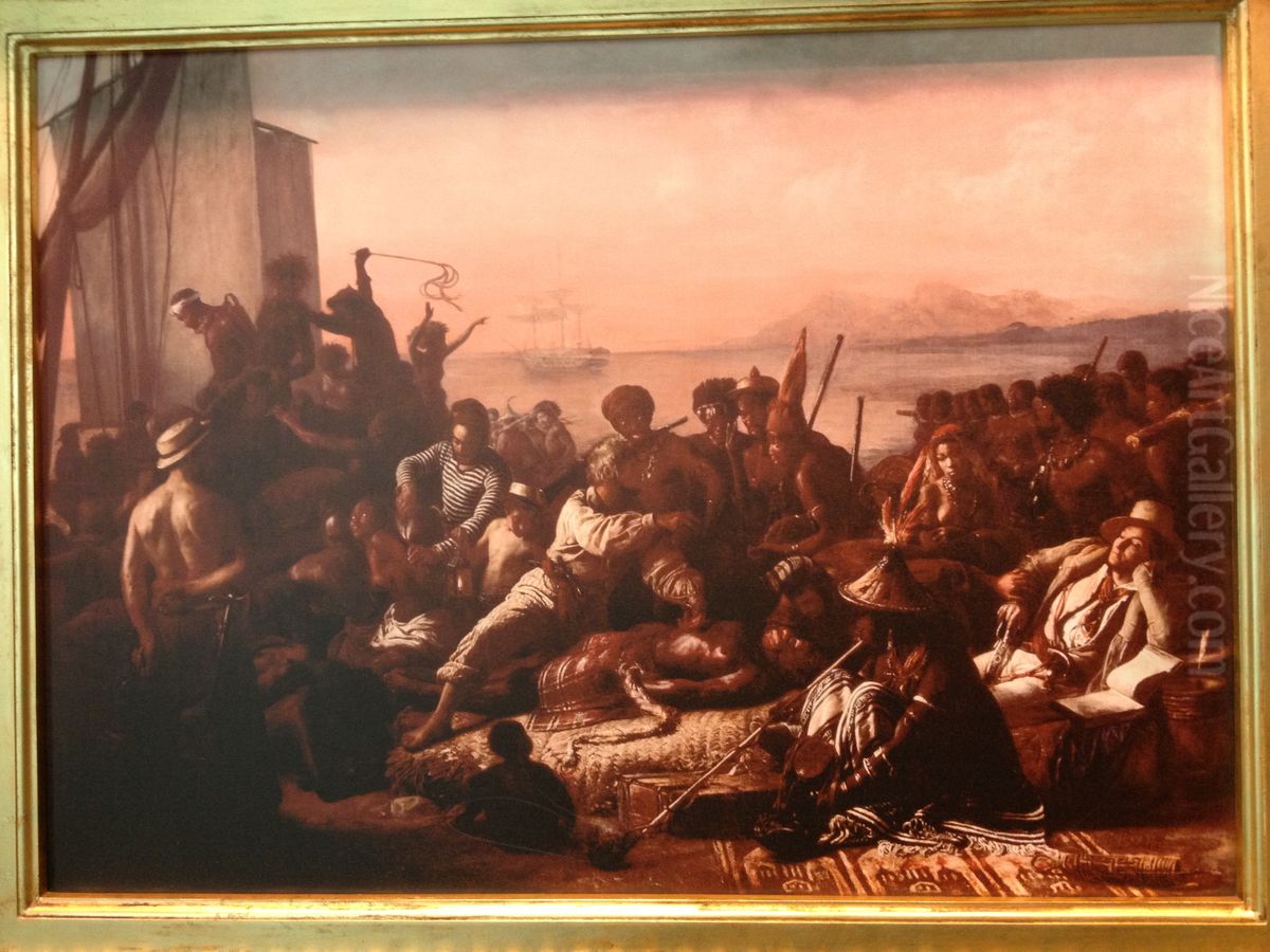 The Slave Trade Oil Painting by Francois-Auguste Biard