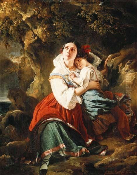 A Storm is coming Oil Painting by Franz Xavier Winterhalter