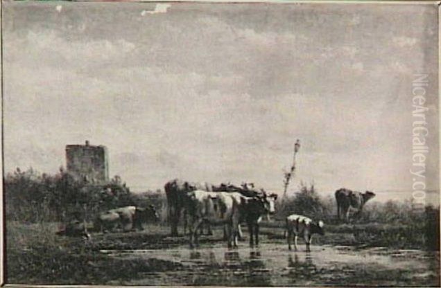 A Summer Morning Oil Painting by Simon Van Den Berg