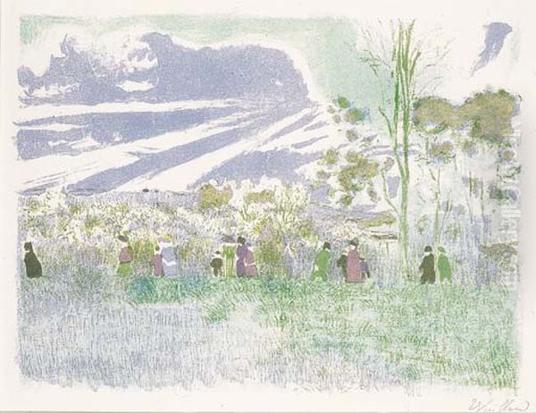 A travers champs, from Paysages et Interieurs Oil Painting by Jean-Edouard Vuillard