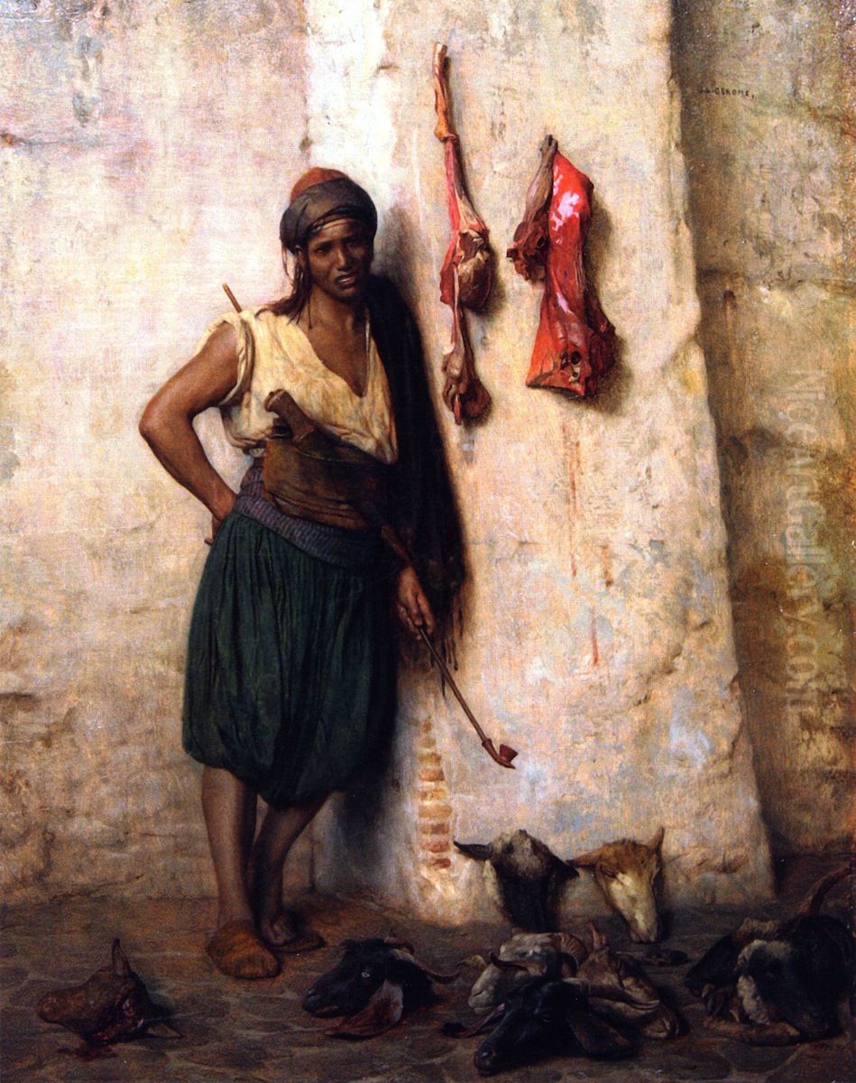 A Turkish butcher boy in Jerusalem Oil Painting by Jean-Leon Gerome