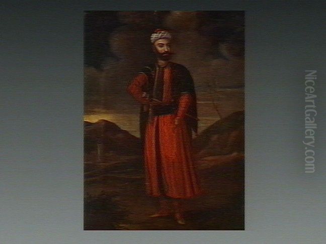 A Turk in a landscape. Oil Painting by unknown