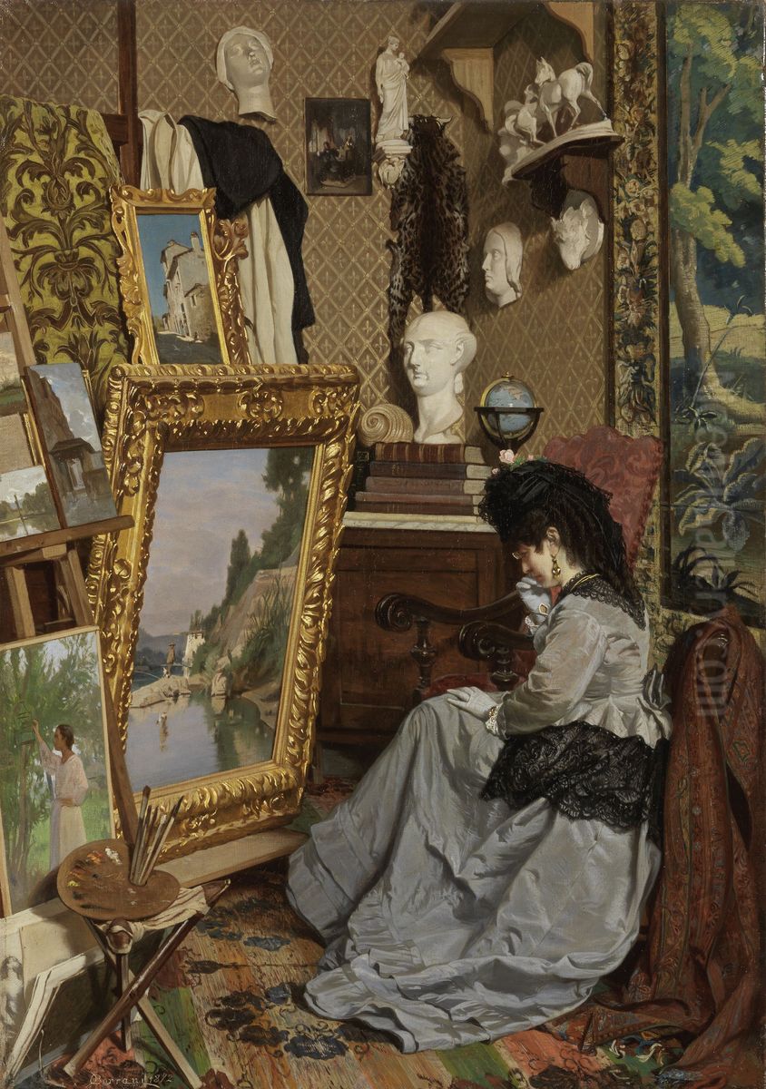 A visit to my atelier Oil Painting by Odoardo Borrani